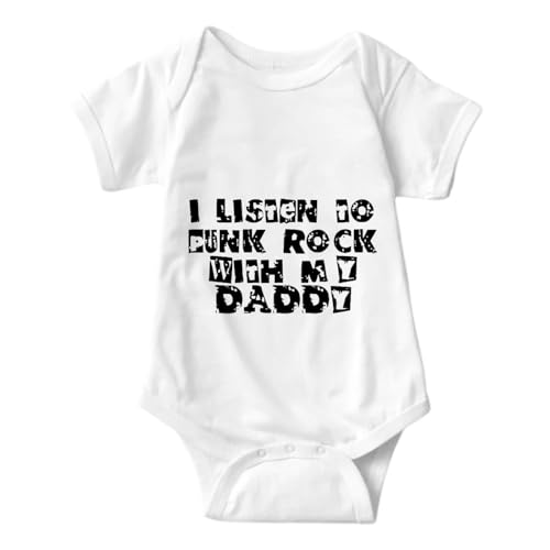 I Listen to Punk Rock with My Daddy Baby Bodysuit Newborn Outfits Baby Romper Infant One Piece Outfits