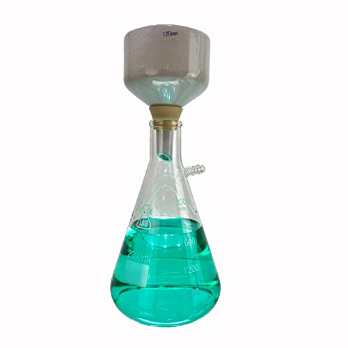 TN Lab Buchner Funnel Kit Filter Flask Set 120mm Funnel and a 2000ml 2L Vacuum Flask