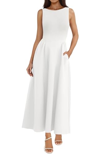 PRETTYGARDEN Summer Sleeveless Maxi Dresses for Women 2026 Elegant Classy