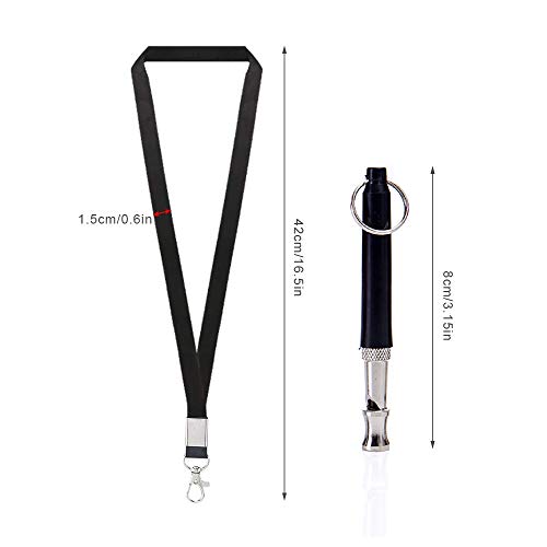 Mousyee Hondenfluitjes, 4 stuks hondenfluitje met riem vier kleuren hondenfluitje set roestvrij stalen hondenfluitjes hoge pitch-fluitje met lanyards en sleutelhangers voor terugroepcontrole en verreikend - Image 4