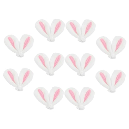 Obuyke 10個 ウサギ 耳 ヘアピン 素材 女の子 愛らしい ヘア クリップ アクセサリー かわいい アクセサリー DIY ヘアピン メイキング 用品 クラフト 動物 スタイリング
