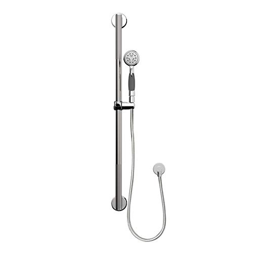 Belanger B90-631 1.25 In. Dia x 36 In. Grab Bar with ADA Hand Shower Slider and 5 Function Hand Shower, Polish Chrome Belanger B90-631 1.25 In. Dia x 36 In. Grab Bar with ADA Hand Shower Slider and 5 Function Hand Shower, Polish Chrome