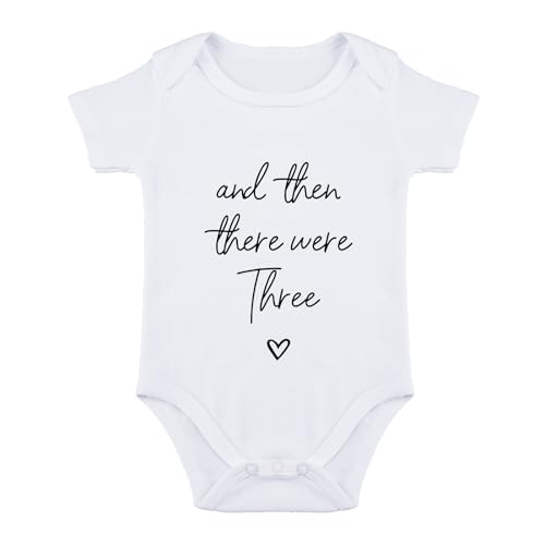 Image of SproutJoy And Then There Were Three Bodysuit for Baby Pregnancy Announcement Bodysuit for Grandparents Unisex Infant
