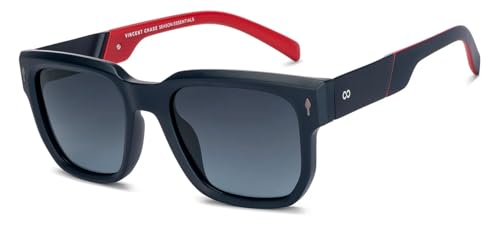 Image of VINCENT CHASE EYEWEAR Polarized and 100% UV Protected | Branded and Stylish Sunglasses | Full Rim Square | Season Essentials | For Men & Women|