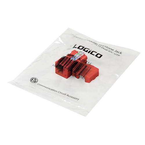 Pack 5 Keystone Jacks Cat5e Rojo con Capucha Polvo miniatura 3