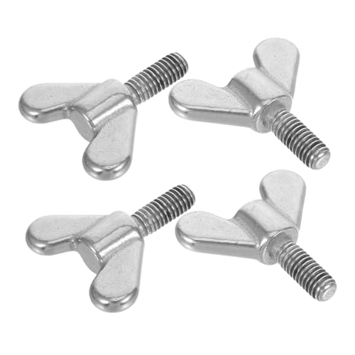 PRETYZOOM 4pezzi Bulloni Farfalla in Acciaio Inossidabile Con Alette Per Serraggio Manuale Per Mobili e Base Asta Portabandiera