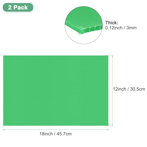 Image of M METERXITY 2-Pack Corrugated Plastic Sheets, 12 Inch x 18 Inch Waterproof Blank Corrugated Poster Board Yard Signs for Garage Sale /Office /Classroom /Party /Lawn Sign Road [3mm Thick, Green]