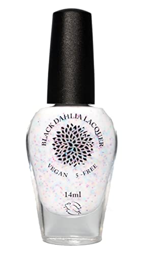 Rain Daisy | White Crelly Nail Polish with Magenta, Yellow, Aqua, Teal and Periwinkle Matte Glitter | by Black Dahlia Lacquer Rain Daisy | White Crelly Nail Polish with Magenta, Yellow, Aqua, Teal and Periwinkle Matte Glitter | by Black Dahlia Lacquer