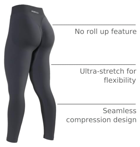 Image of AUROLA Influence Workout Leggings for Women, Seamless Compression Tummy Control Leggings Mid Rise Yoga Pants