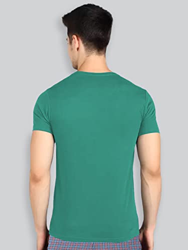Image of Lux Nitro Men's Solid Modern Fit Round Neck T-Shirt Proud Peacock