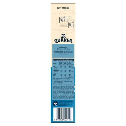 Quaker Rolled Porridge Oats, 500 g (Pack of 4)