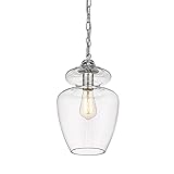 Large Glass Pendant Lights - 9 inch Pendant Lighting Hanging Kitchen Light Fixtures with Clear Glass...