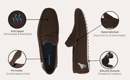 Image of Knit Loafers for Men Casual Fashion and Formal Slip-On Comfortable and Flexible Lightweight Slip Resistant Breathable Machine Washable Trendy Driving Loafers shoes for Men's Designed for all Seasons
