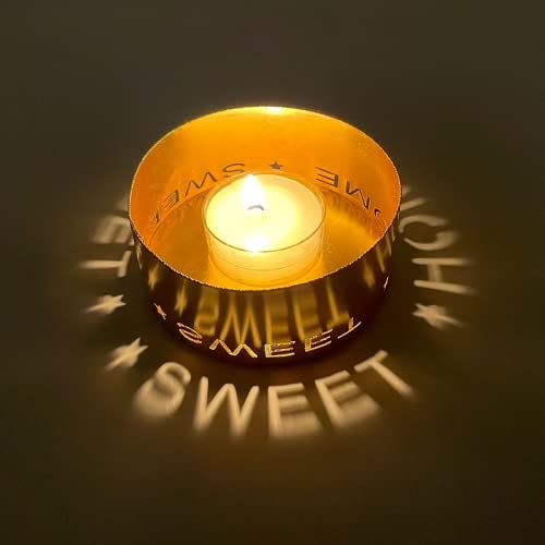 FIERMAYLE Eisen-Projektions-Kerzenhalter Home Letter Candlestick Ramadan Home Decoration Crafts (B) Cover