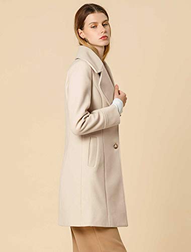 Allegra K Women's Elegant Overcoat Notched Shawl Collar Single Breasted Outerwear Winter Long Coat - Image 3