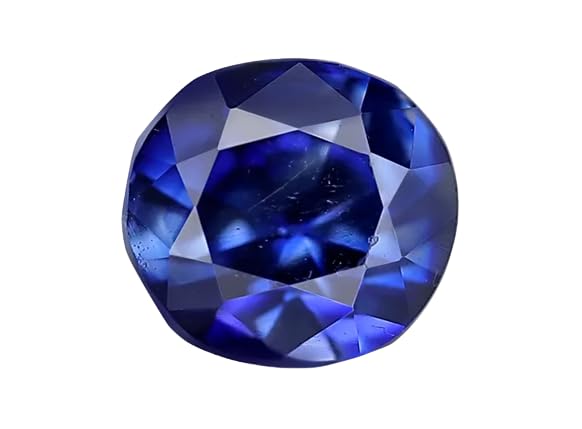 NEXGNeelam Stone Original Certified 5.5 Ratti Genuine Kashmiri Blue Sapphire 5 Carat Nilmani Stone Oval Shape Mayuri Neelam Stone Indraneelam Gemstone For Men & Women कश्मीरी ब्लू सफायर स्टोन