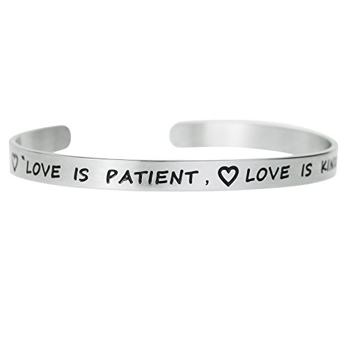 Qina C. amor es paciente amor es tipo ajustable Cuff Pulsera Brazalete