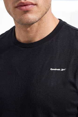 Image of Reebok Men's 100% Cotton Casual T-Shirt - Pure Cotton Soft Breathable Regular Fit Half Sleeve Tee for Men | Round Neck Tshirt for Men Cotton Tshirt