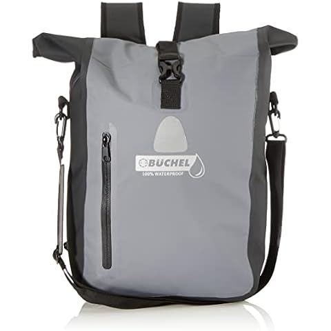 BÜCHEL Bicycle Bag for Pannier Rack with Backpack Function, 18 L Volume, 100% Waterproof, with Carry Strap and Front Pocket, Bicycle Pannier Rack, Pannier Rack Bag, Bicycle Pockets Rear Cover