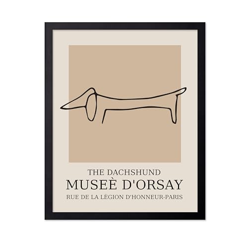 Monem Art Studio Vintage Dachshund Print - Dog Art - Line Drawing - Sketch Art - Gift for Boys, Girls & Animal Lovers - Decor for Kid's Room or Nursery - 8x10 UNFRAMED Wall Art