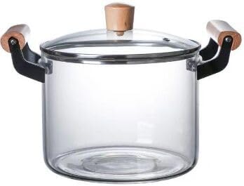 Heat-Resistant Glass Stock Pot Glass Cooking Pot - Heat-Resistant Borosilicate Glass Cookware stovetop Pot Clear Pasta Instant Noodle Pot Pan Stew Cooker 3.5 L