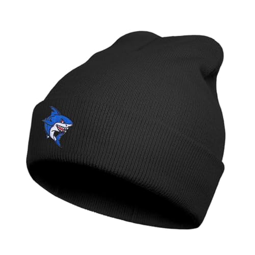 Cool Shark Embroidered Beanie Knit Hat for Men Women,Fashion Funny Graphic Beanie Winter Warm Skull Cap,Gifts for Shark Lovers and Christmas & New Year