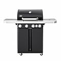 IRONYAK 4+1-Burner Propane Gas Grill, Stainless Steel BBQ Grill with Side Burner, Cast Iron Grates, 50,000 BTU, 570 Sq. In. Cooking Area, Electronic Ignition, Warming Rack, Backyard & Camping (Black)