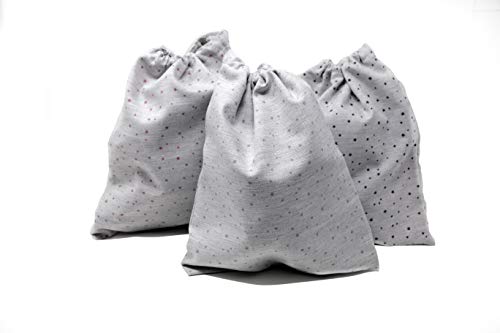 Haberdashery Online Bolsa Piqué Infantil Ropa Gris con Estrellas. Color A Elegir....
