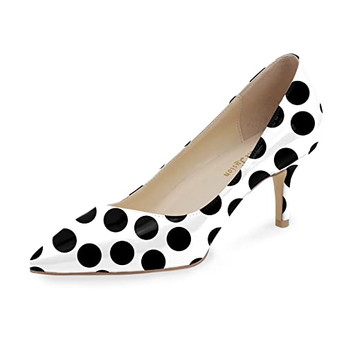 Image of Reindee Lusion Womens Low Kitten Comfortable High Heels Music Note Printed Closed Toe Sexy Pumps Shoes