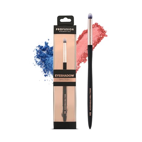 Profusion Cosmetics Small Firm Eyeshadow Brush - Professional Eye Makeup Brush, Eyeshadow Blending Brush-Dense Rounded Hair Bristles and Best for Pigments & Glitter