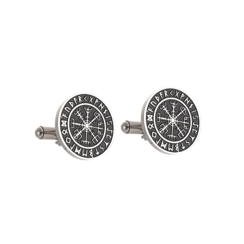 Vegvisir Compass Mancuernillas para Hombre Acero Inoxidable