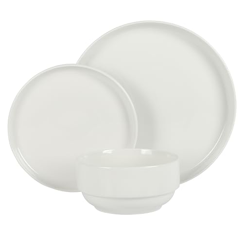 image for Gibson Home Rothernberg Stackable 18 Piece, Service for 6, White Porce