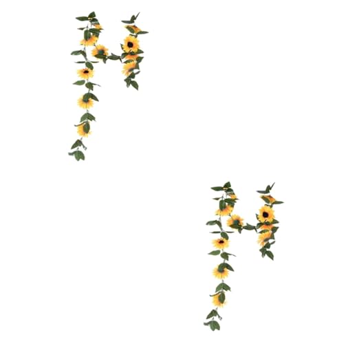 Alipis 2 Piezas Girasol simulado Ramo Tulipanes Flores Artificiales peonías Nupcial Girasoles Artificiales Artificial Plants Colgante de Vid de Girasol Vid Falsa Artificial Tela de Seda
