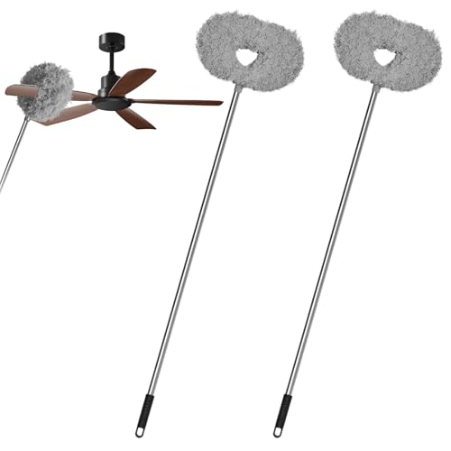 Image of Storystore Ceiling Fan Cleaner Duster - Adjustable Duster with Extension Pole,Dusters for Cleaning Fan Blade, Walls and Cobweb (2Pcs Grey)