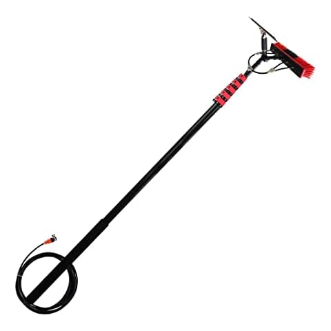 HYQW Outdoor Window Cleaning Pole, Water Fed Telescopic Brush Water Fed Pole Kit With Hose Spray/scraper, Solar Panel Cleaning System Outdoor Washing Equipment Tool VIIPOO,10.8 M Cover