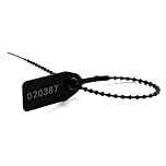 100 Numbered Security Ties Plastic Seals Pull Tite Security Tags Disposable Self-Locking Tie for Fire Extinguishers 250mm Length (Black)