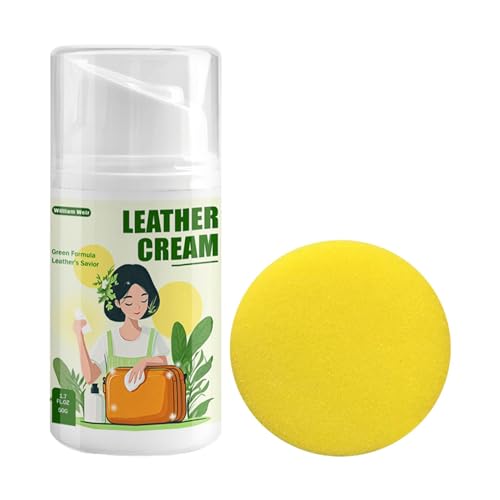 bálsamó De Reparación De Cuero - Crema Para El Cuidado Del Cuero | 50G RECOBRIMIENTO CREATA DE AUTIDAD | Esponja Protectora De Muebles Para El Hogar Incluida | Cleaner De Asiento De Automóvil Nutritiv