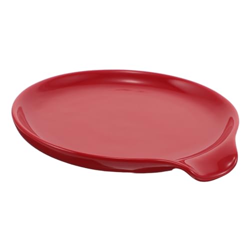 IWOWHERO Supporto Cucchiaio in Ceramica Rosso Portacucchiaio Resistente al Calore per Caffè Espresso e Tè Porta Mestolo da Cucina Multifunzionale per Stazione Caffè