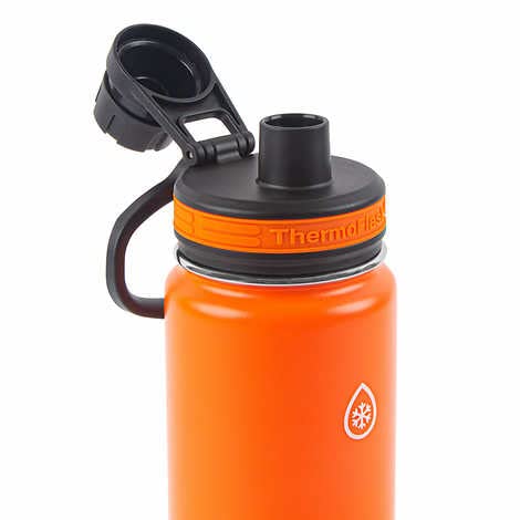 Thermoflask Stainless Steel Insulated Water Bottles, 24 Ounce, 2-Pack, Orange Crush/Navy Edge #TOP4
