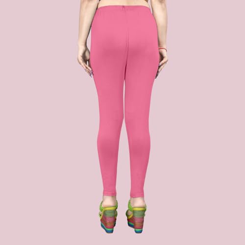 Image of Women's Solid Mid Rise Slim Fit Ankle Length Leggings - Comfortable and Stylish Yoga Pants for Workout, Running and Everyday Wear