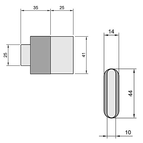 DIWARO.® | 2er Set Endstabgleiter | 35mm x 14mm | weiß | Kunststoff | für Endleiste, Endschiene, Winkelendschiene | Rolladenpanzer, Jalousie, Rollo