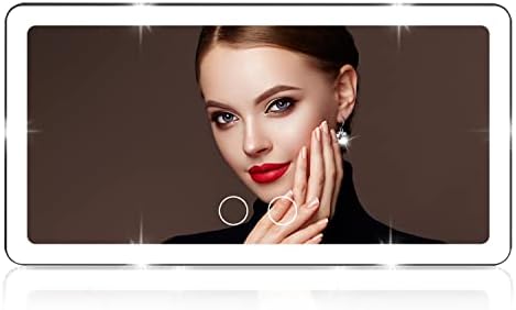 Upgrade Car Sun Visor Vanity Mirror,Big Led Car Mirror with 3 Light Modes & 80 LEDs,Rechargeable Car Makeup Mirror - Dimmable Touch Control,Car Light Up Mirror Universal for Car Truck SUV