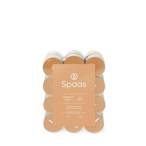 Spaas Velas de té perfumadas, 4,5 h, paquete de 24 unidades, aroma Delightful Dawn