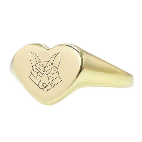 Bague renard cœur en argent idéal comme bijou cadeau d'anniversaire romantique