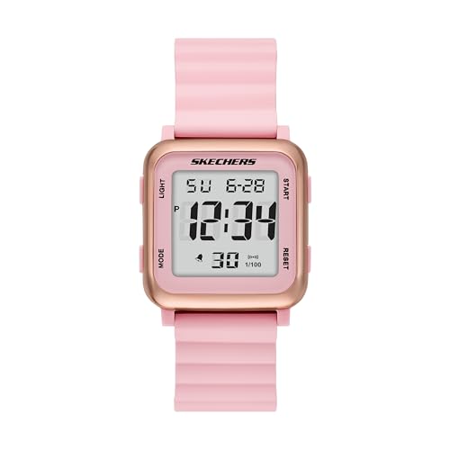 Montre numérique Skechers femme rose poudré bracelet aimanté étanche
