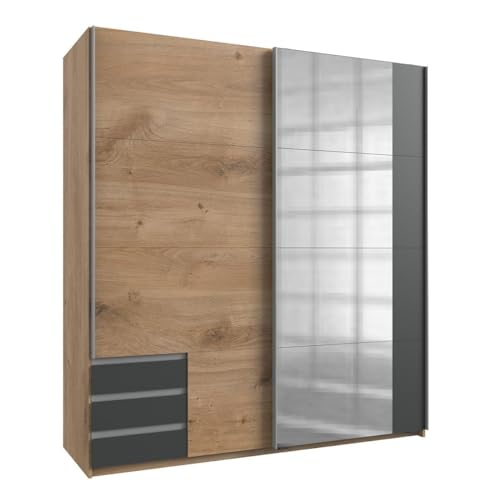 Wimex Emden - Armario con Puertas correderas (64 x 180 x 198 cm), Color Gris