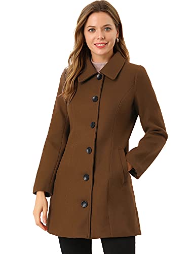 Manteau d'hiver marron Allegra K en taille S avec son col en fausse fourrure
