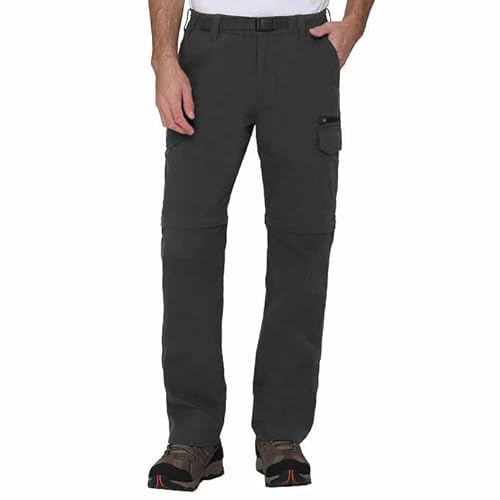 BC Clothing Cargo Pants for Men - Tactical Pants - Hiking Convertible Outdoor Pants Men (Gray, XLx30)