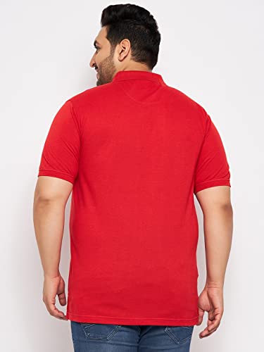 Image of Club York Men Cotton Blend Half Sleeve Polo Neck Solid Plus Size T-Shirt