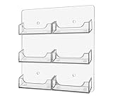 Marketing Holders Business Card Holder 6 Pocket Clear Wall Mount Multi Pocket Space Saver Travel Agents Restaurants